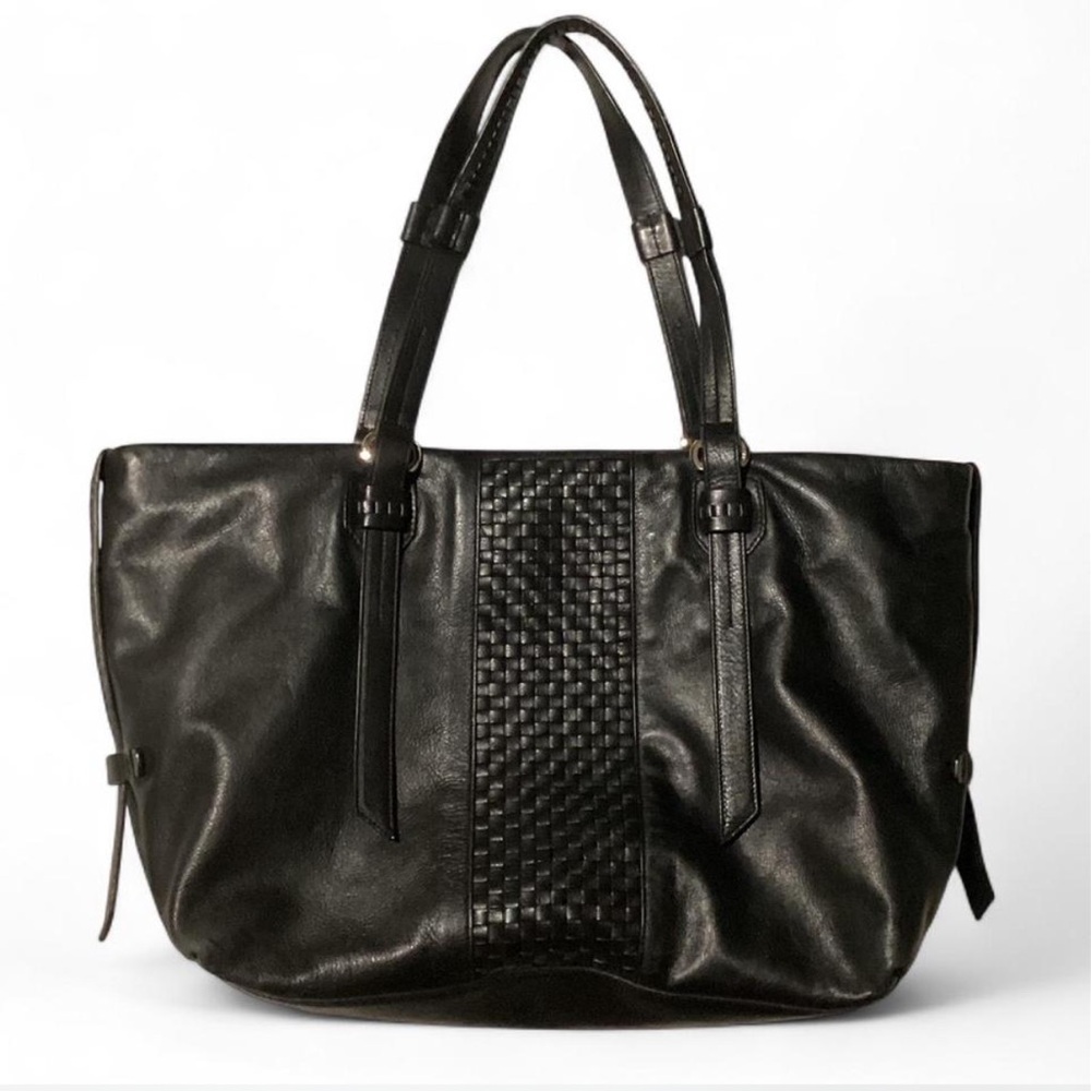 Cole Haan Black Leather Shoulder Tote Bag